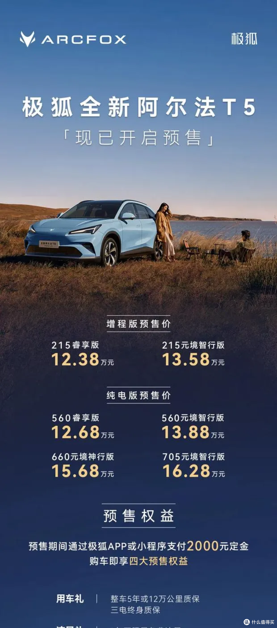 极狐全新阿尔法T5预售12.38 万起，增程纯电双选择