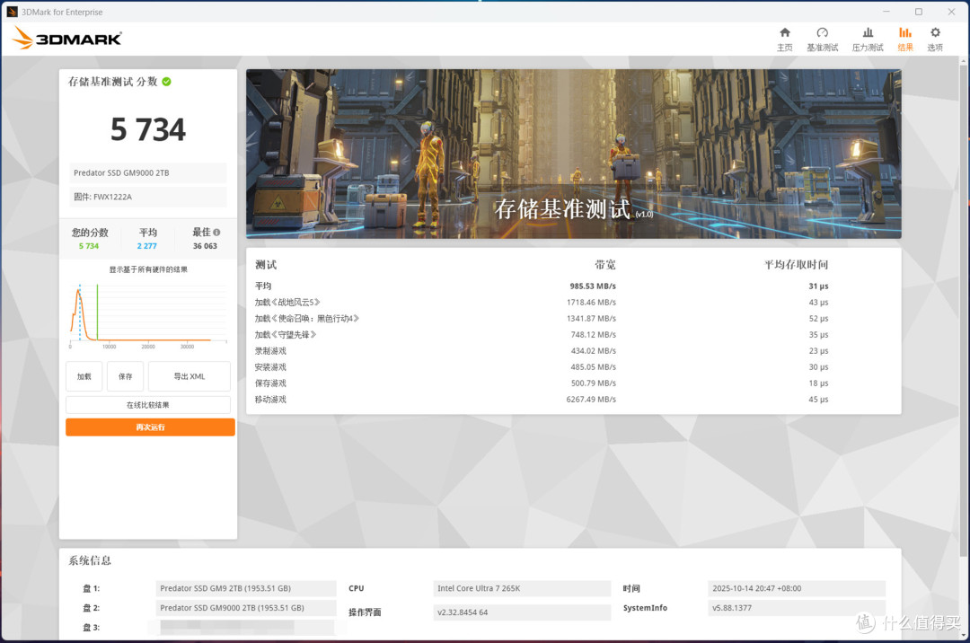 宏碁掠夺者GM9000神舆PCIe5.0固态硬盘实测,14GB/s释放满血性能