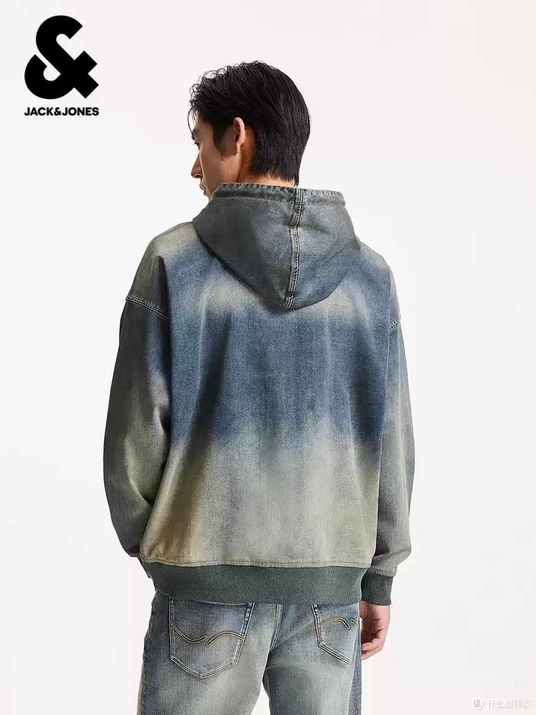 杰克琼斯男装秋季新款时尚潮流做旧水洗oversize连帽卫衣