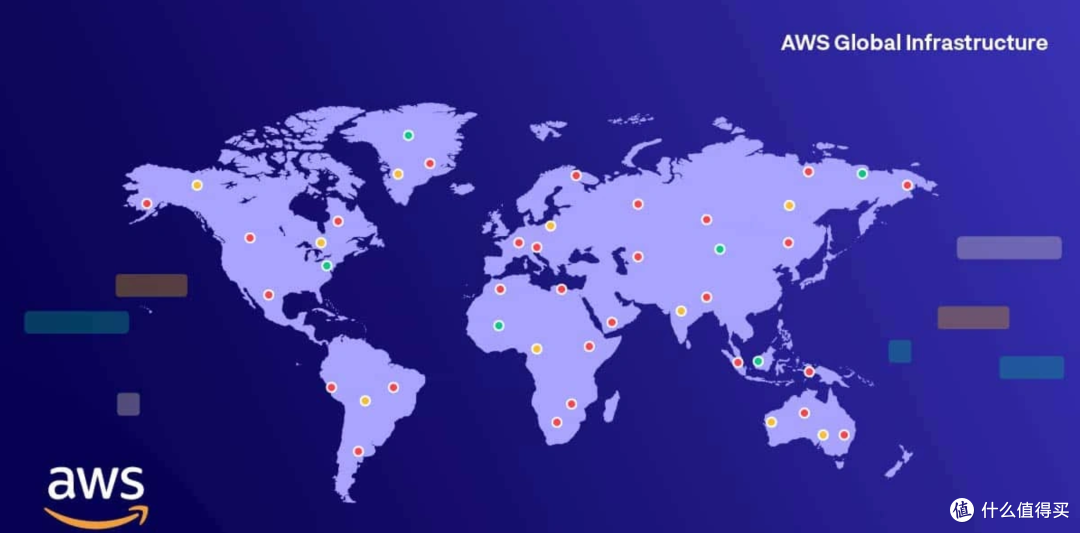 AWS 全球云基础设施分布图