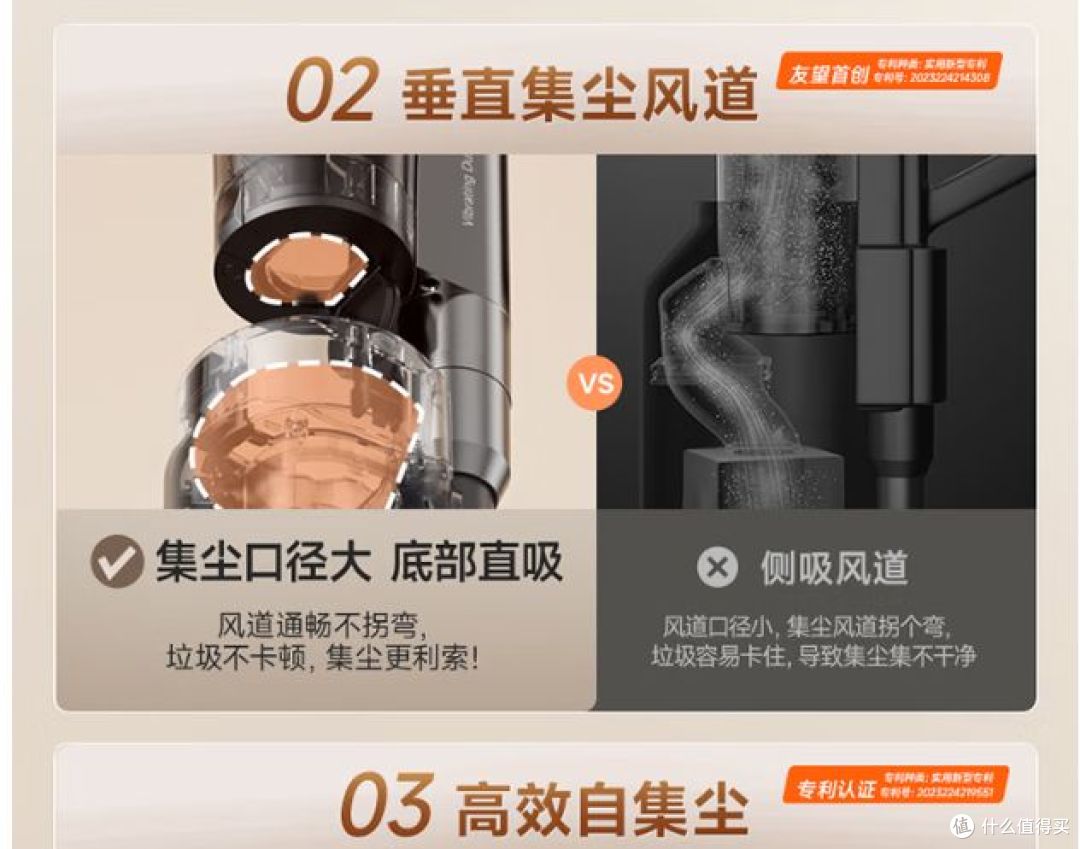 友望吸尘器V400Pro,超强大吸力,双倍集尘0残留, 全链防缠绕!