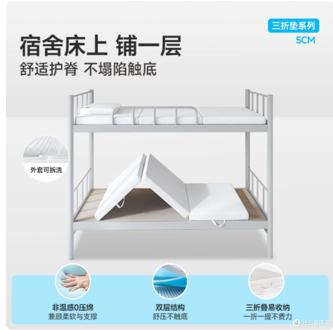 宿舍租房党救星!眯狸三折床垫把「云朵睡眠」搬进小空间