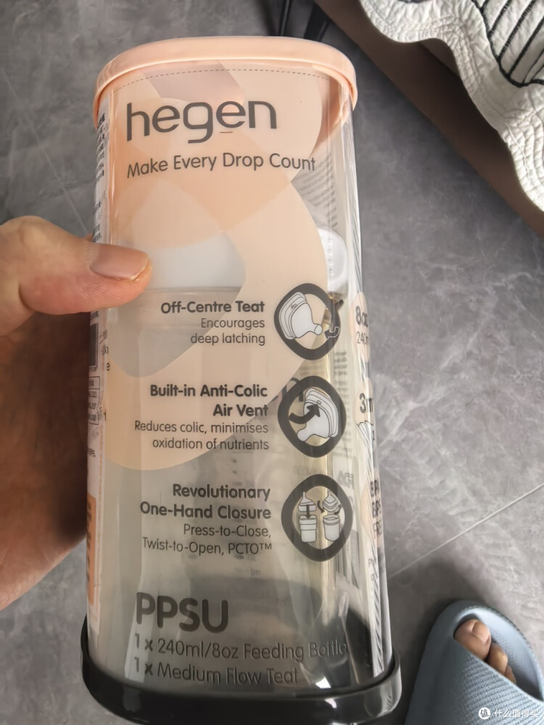 Hegen 240ml PPSU奶瓶:材质安全设计贴心