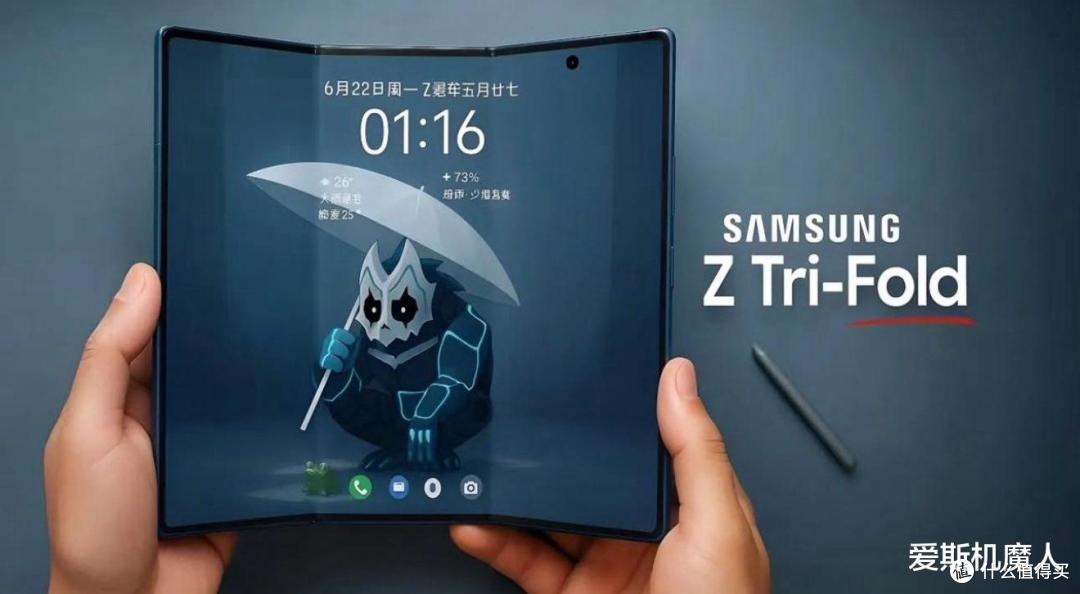三星Galaxy Z TriFold三折叠屏手机亮相，华为Mate XT劲敌诞生！