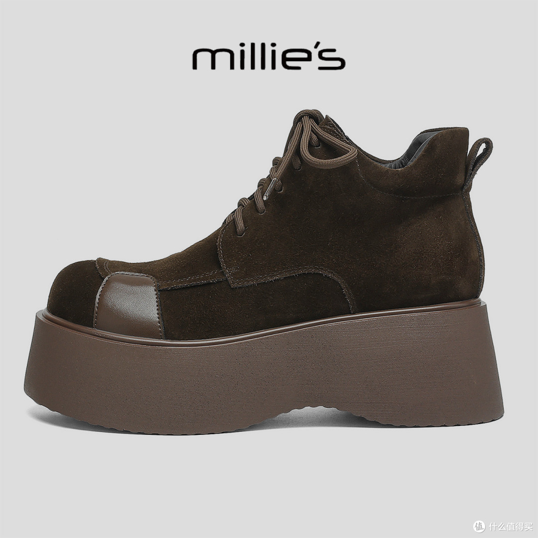 MILLIE'S/妙丽2025新款英伦粗跟马丁靴:小个子的冬日气质利器