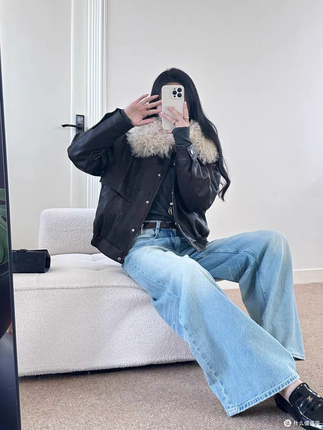 金靖同款羊毛毛领羽绒服
