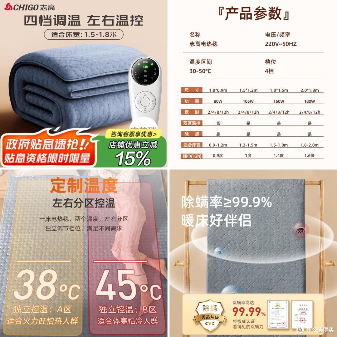 【2025年10月31日】-【电热毯】-【国补】商品推荐