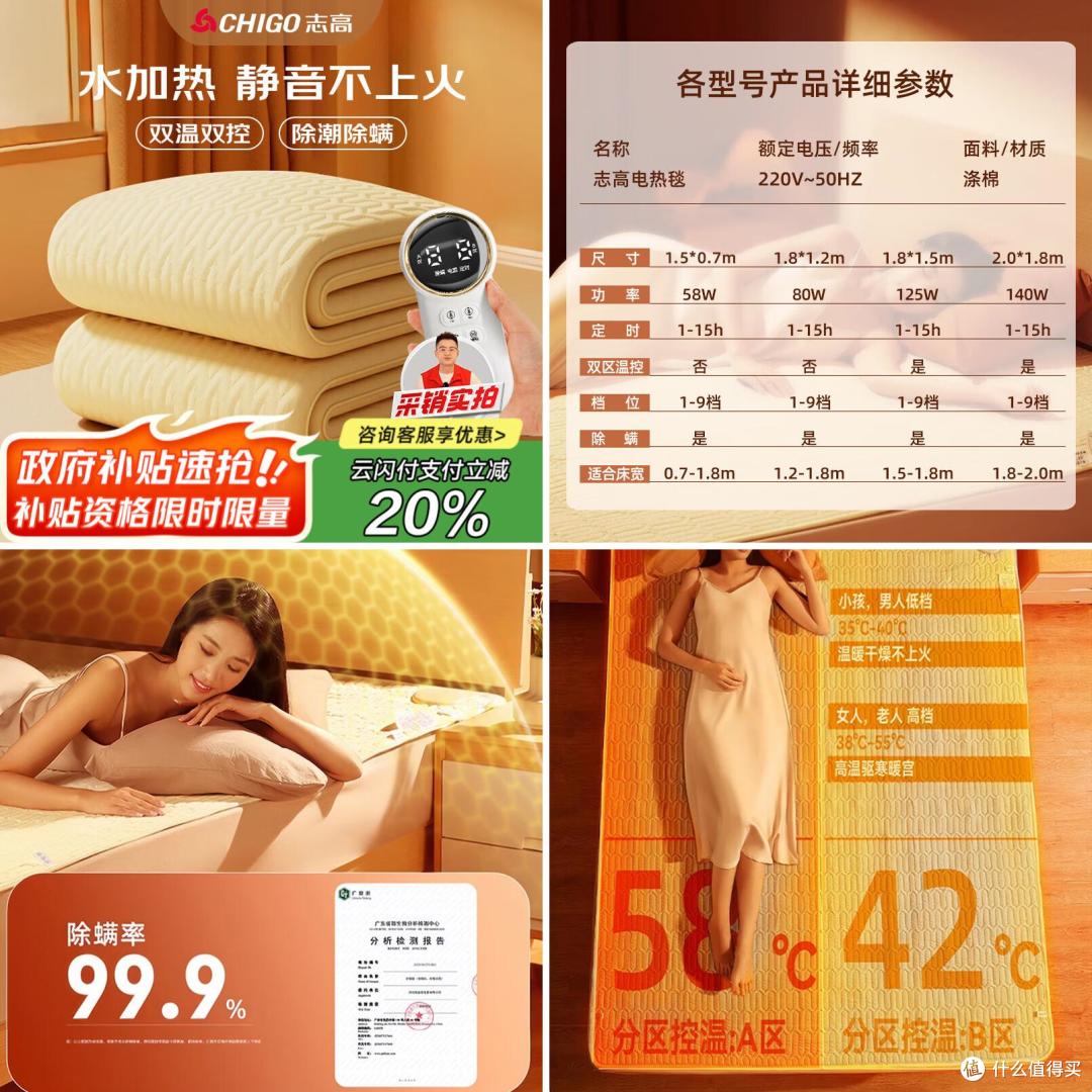 【2025年10月31日】-【电热毯】-【国补】商品推荐