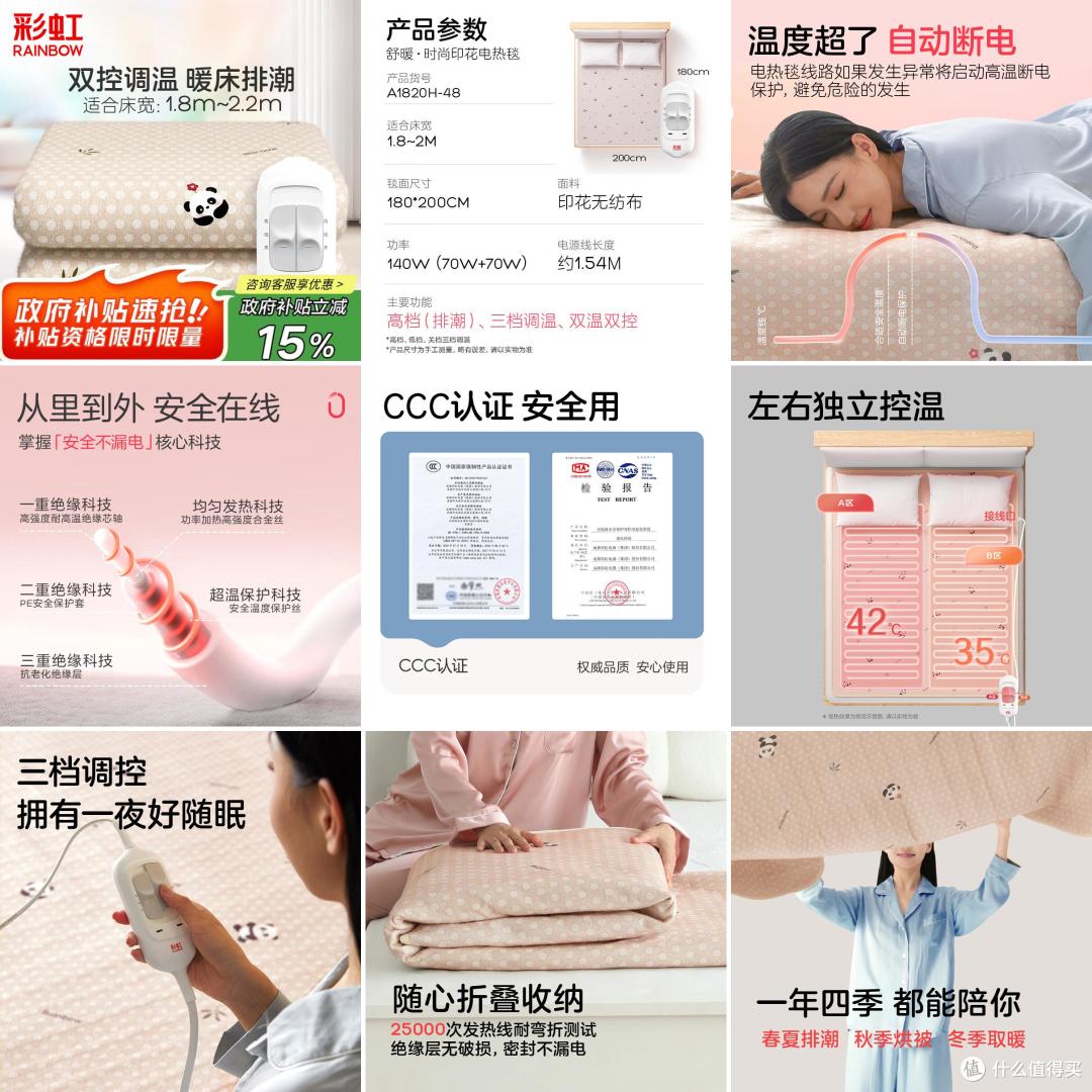 【2025年10月31日】-【电热毯】-【国补】商品推荐