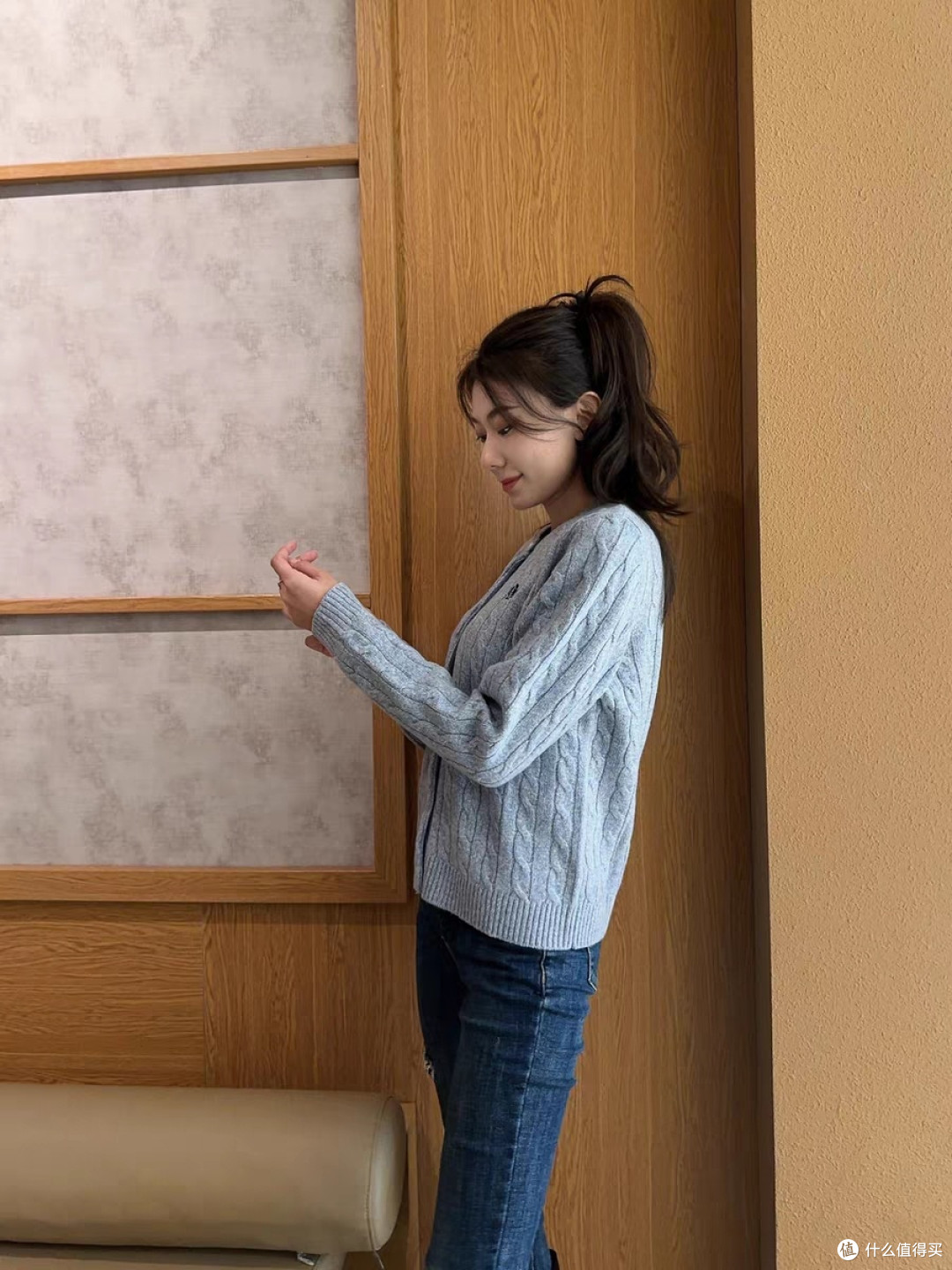 Scofield女装复古绞花针织开衫