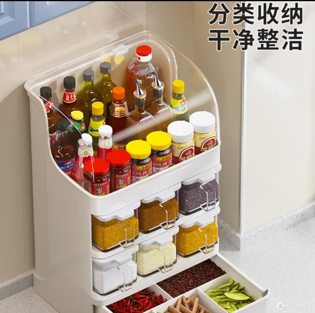 品喻(PINYU)防尘厨房调料置物架多功能