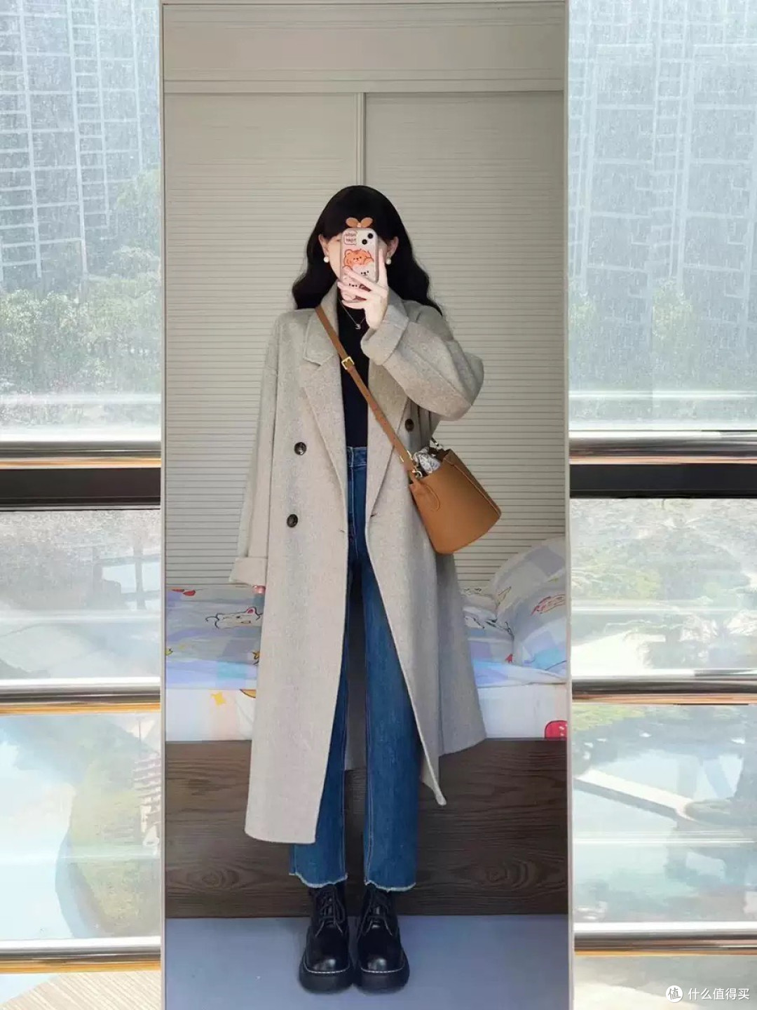 姐妹们！最近真的被千柏年这款100%绵羊毛双面呢大衣美到说不出话