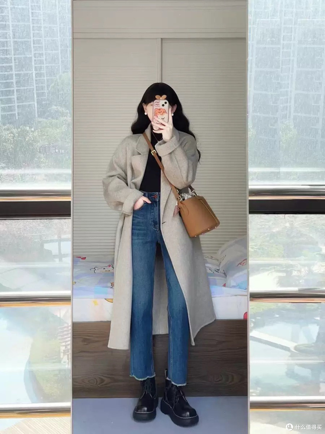 姐妹们！最近真的被千柏年这款100%绵羊毛双面呢大衣美到说不出话