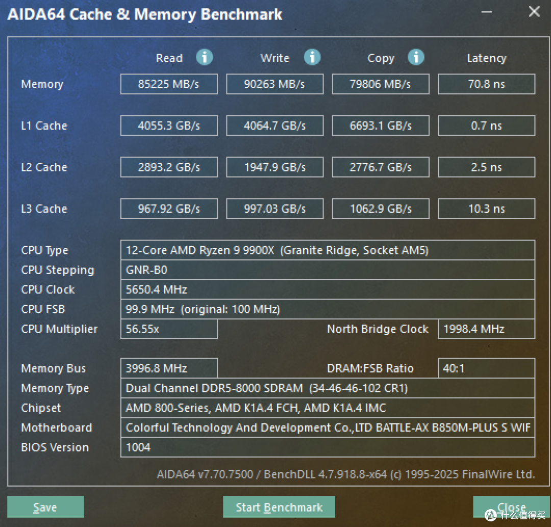 跑满9900X+8000MHz内存超频,799元的七彩虹B850M 超级黑刃真香!