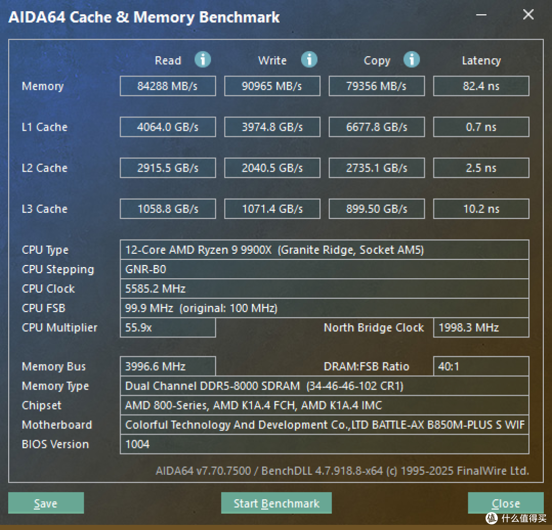跑满9900X+8000MHz内存超频,799元的七彩虹B850M 超级黑刃真香!