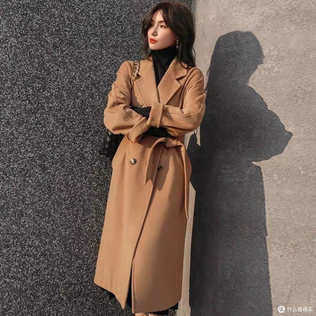 女款中长山羊绒大衣秋冬保暖
