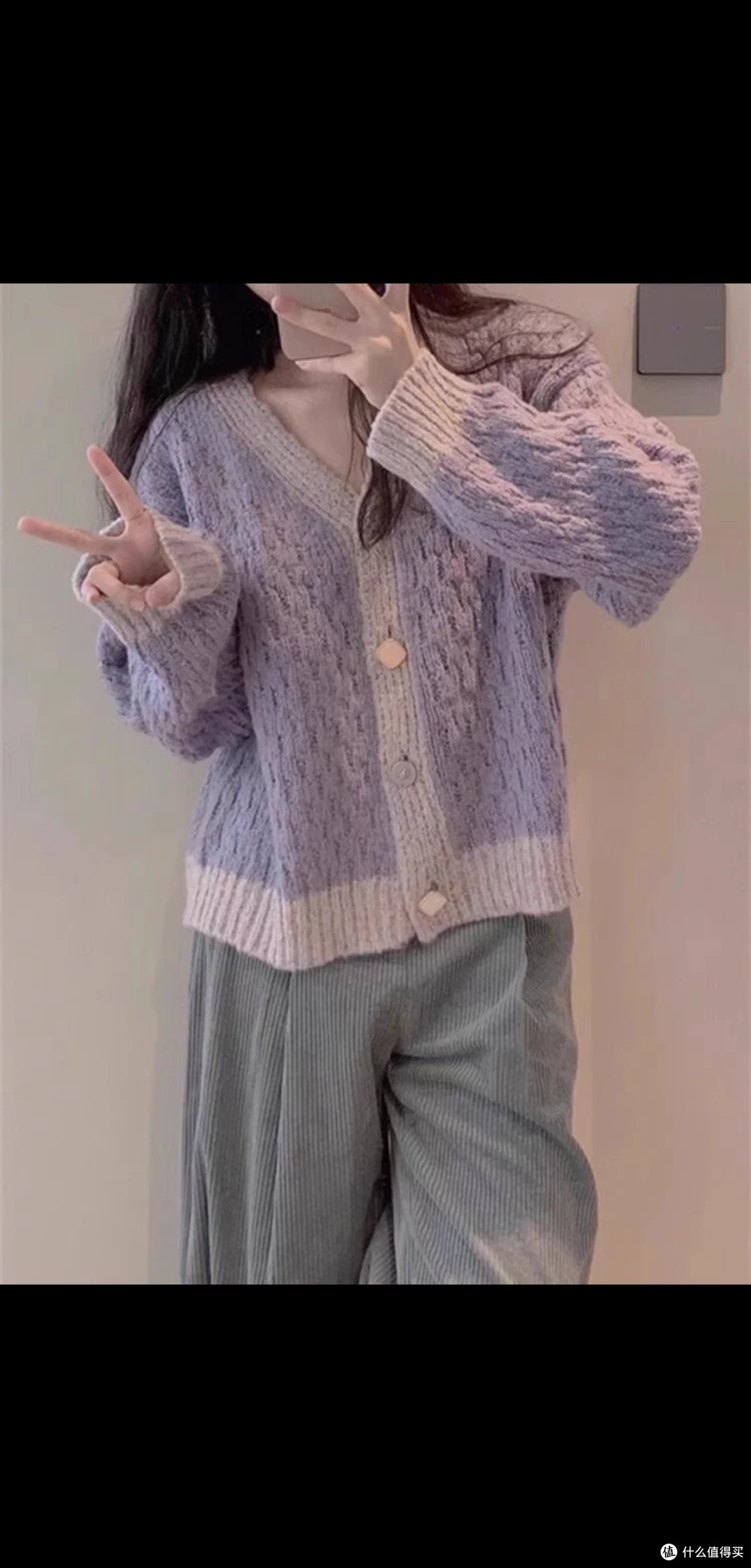 瑟俪V领毛衣外套的秋冬体验