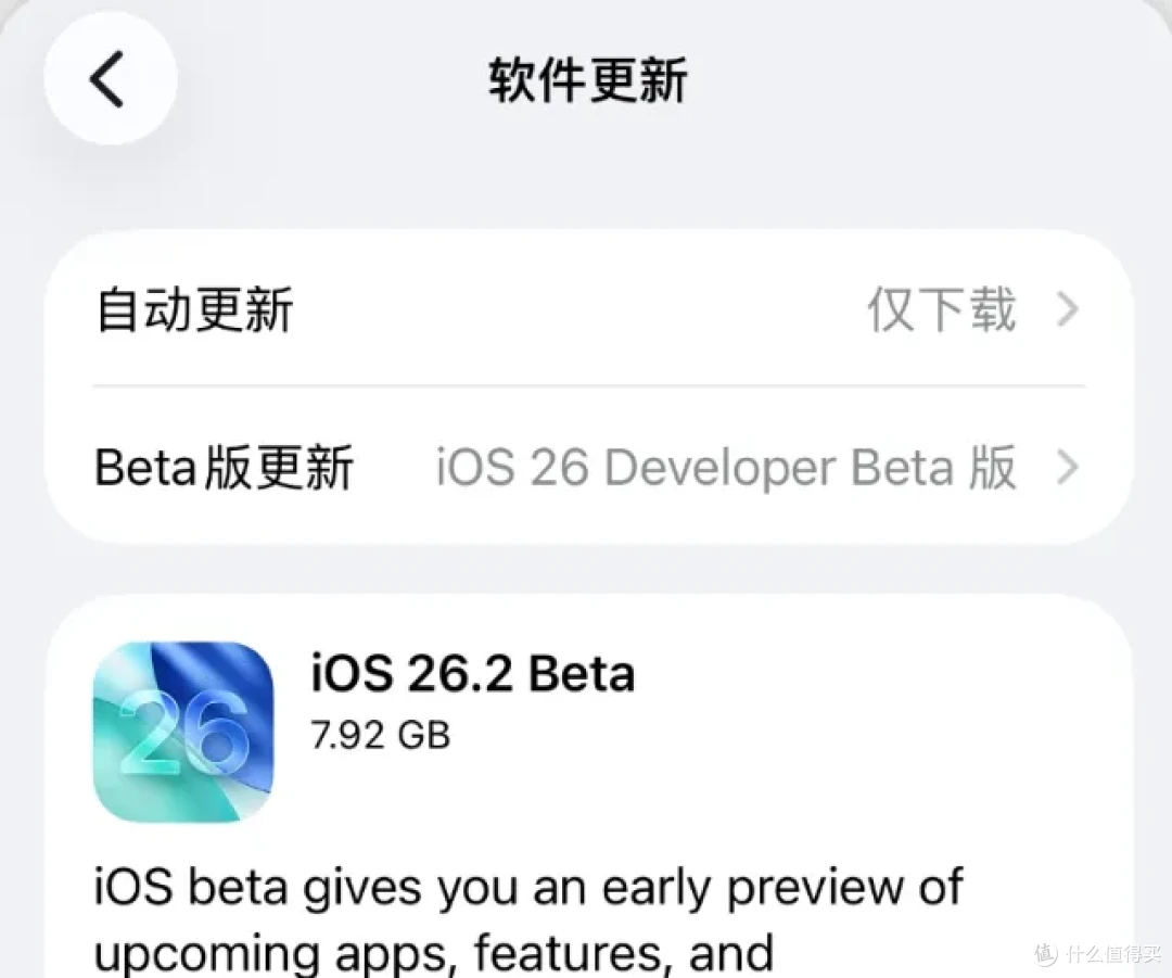 苹果iOS 26.2 首个开发者预览版上线：提醒事项增紧急闹钟_手机软件_什么值得买