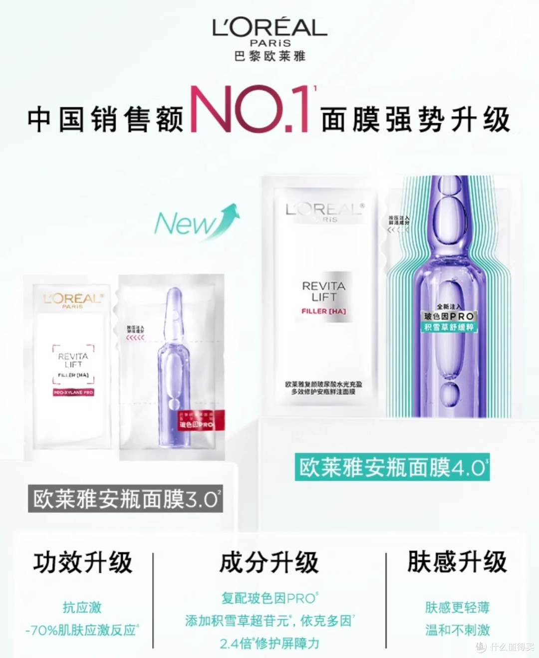 双11必囤!欧莱雅安瓶面膜4.0 20片,干敏肌的补水修护救星