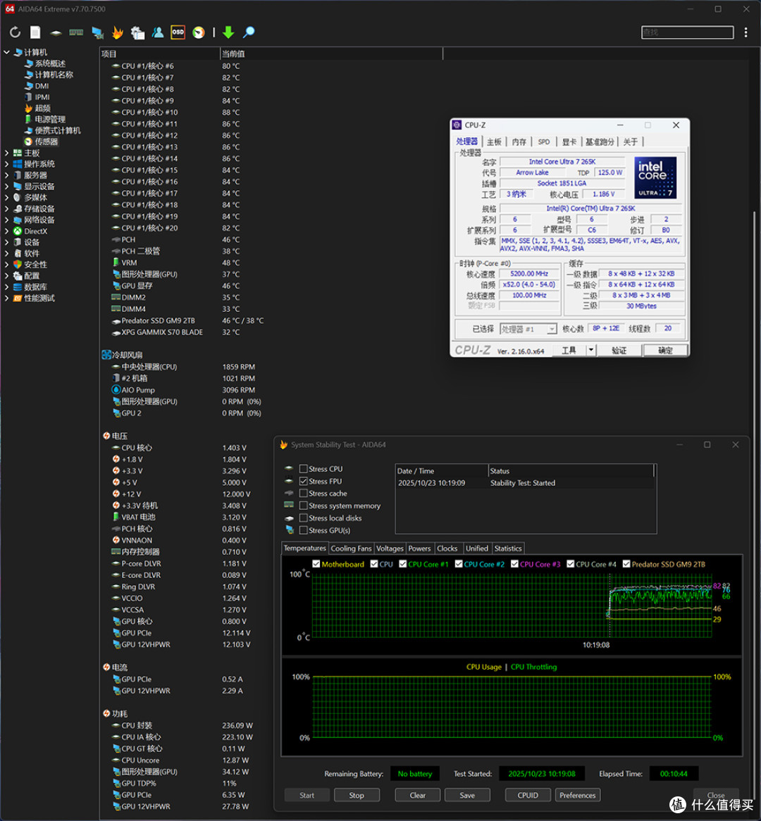265K+STRIX Z890-E+HOF RTX5070Ti+酷冷至尊 MF500 装机效果展示