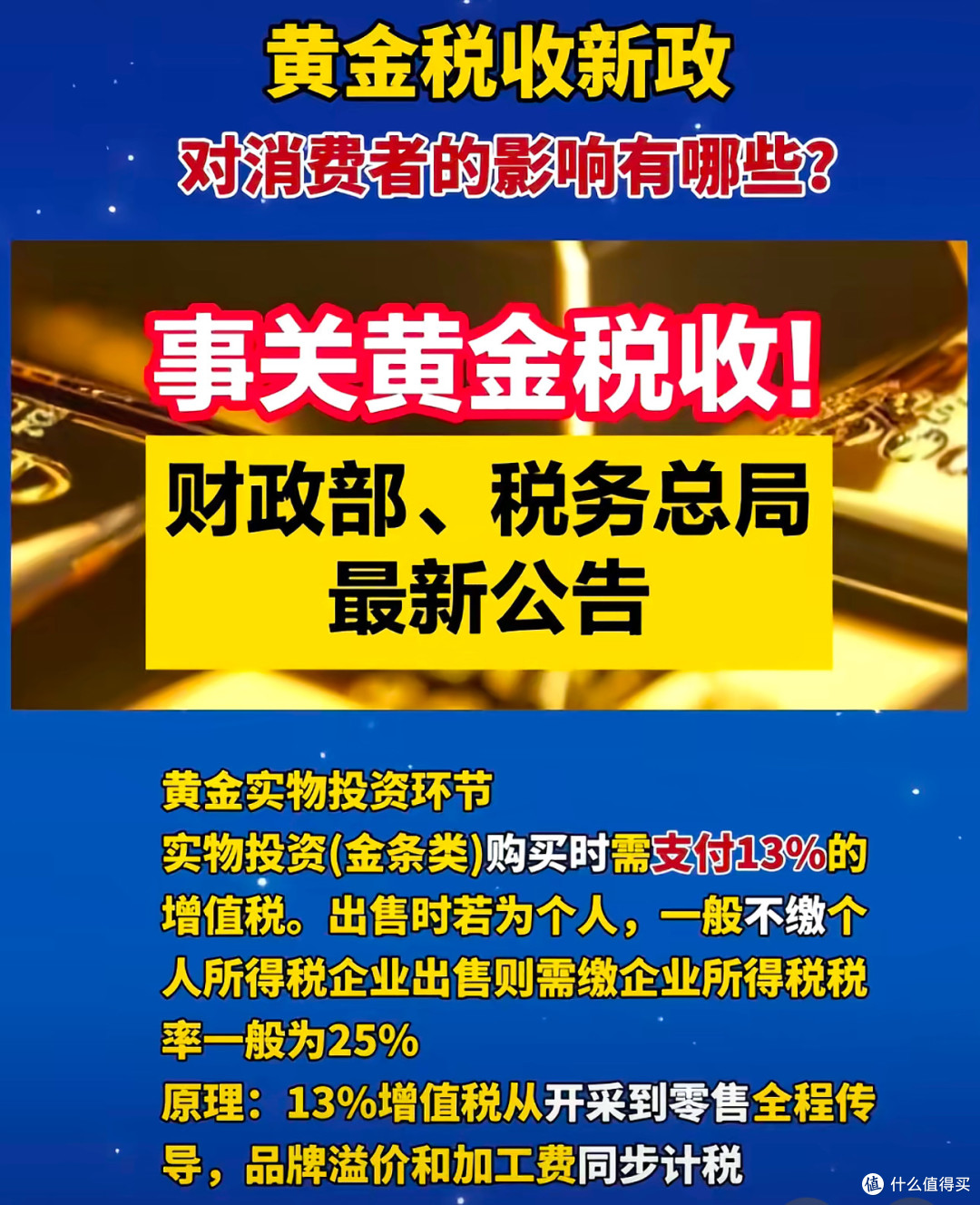 黄金新政来了!买金镯子要多花钱,囤金条反而更划算?