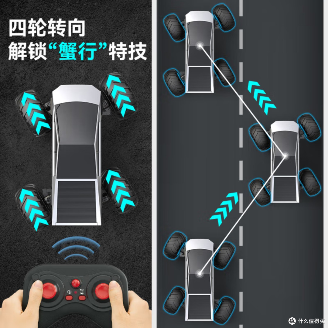 DOUBLE E双鹰遥控蟹行特技越野车男孩礼物闭眼冲🚙