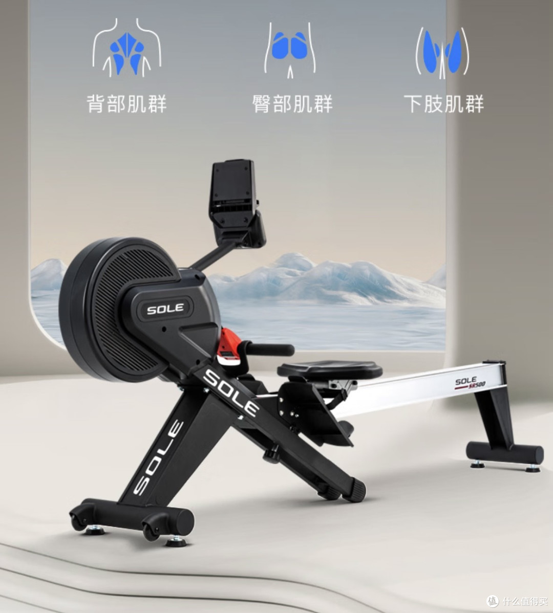 SOLE速尔SR500划船机:风磁双阻系统