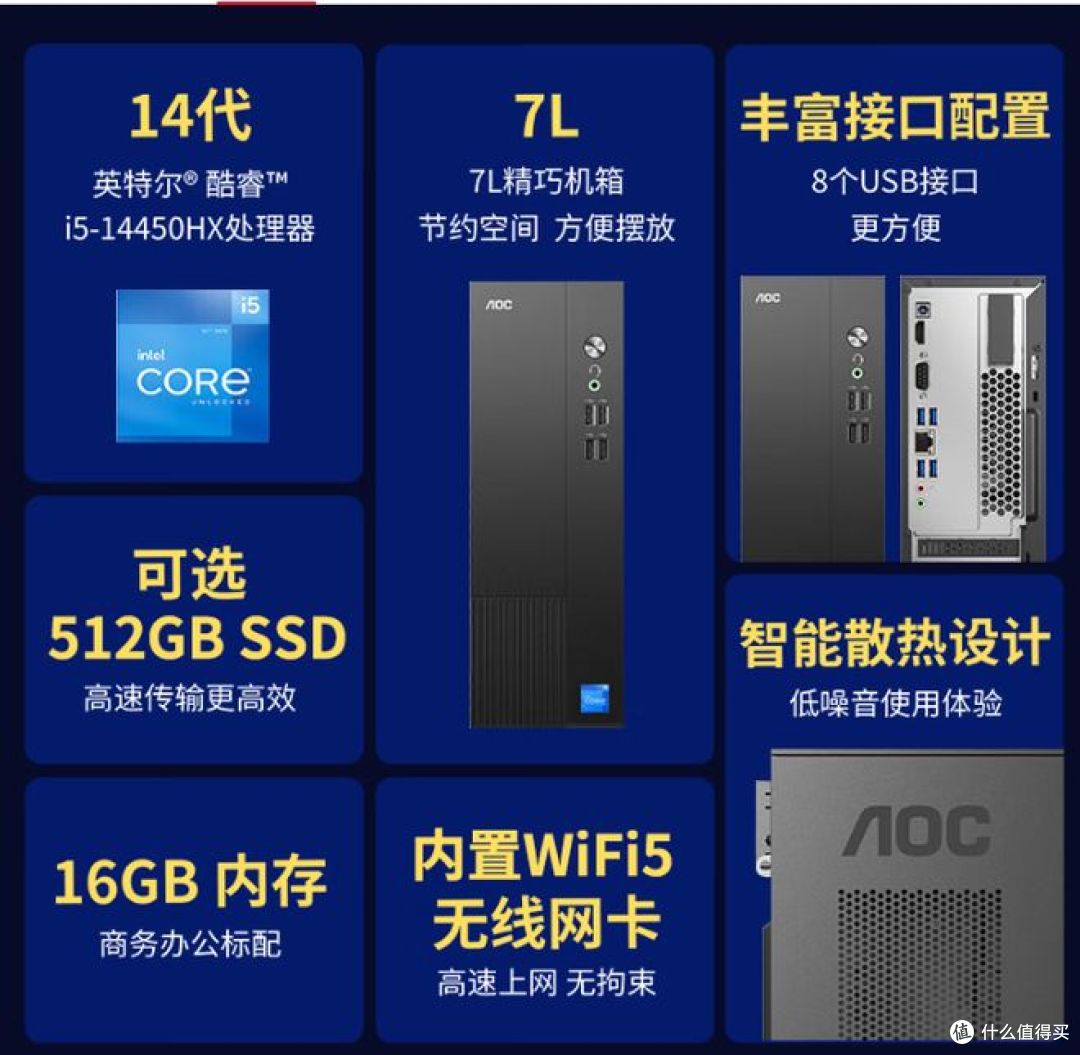 AOC推出T200台式主机,搭载酷睿i5,助力商用办公与设计需求!