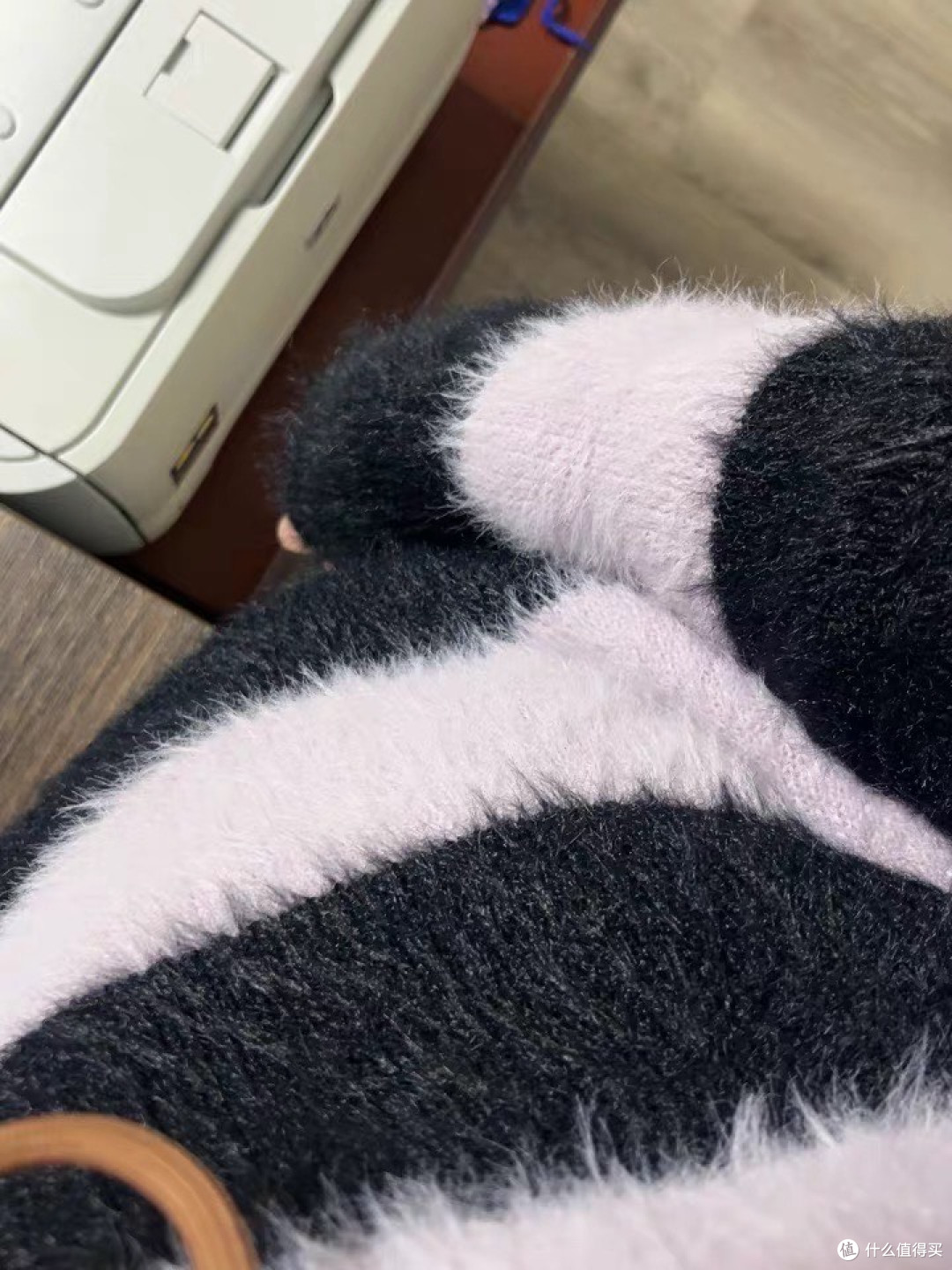 紫色条纹仿水貂绒毛衣,质感超群