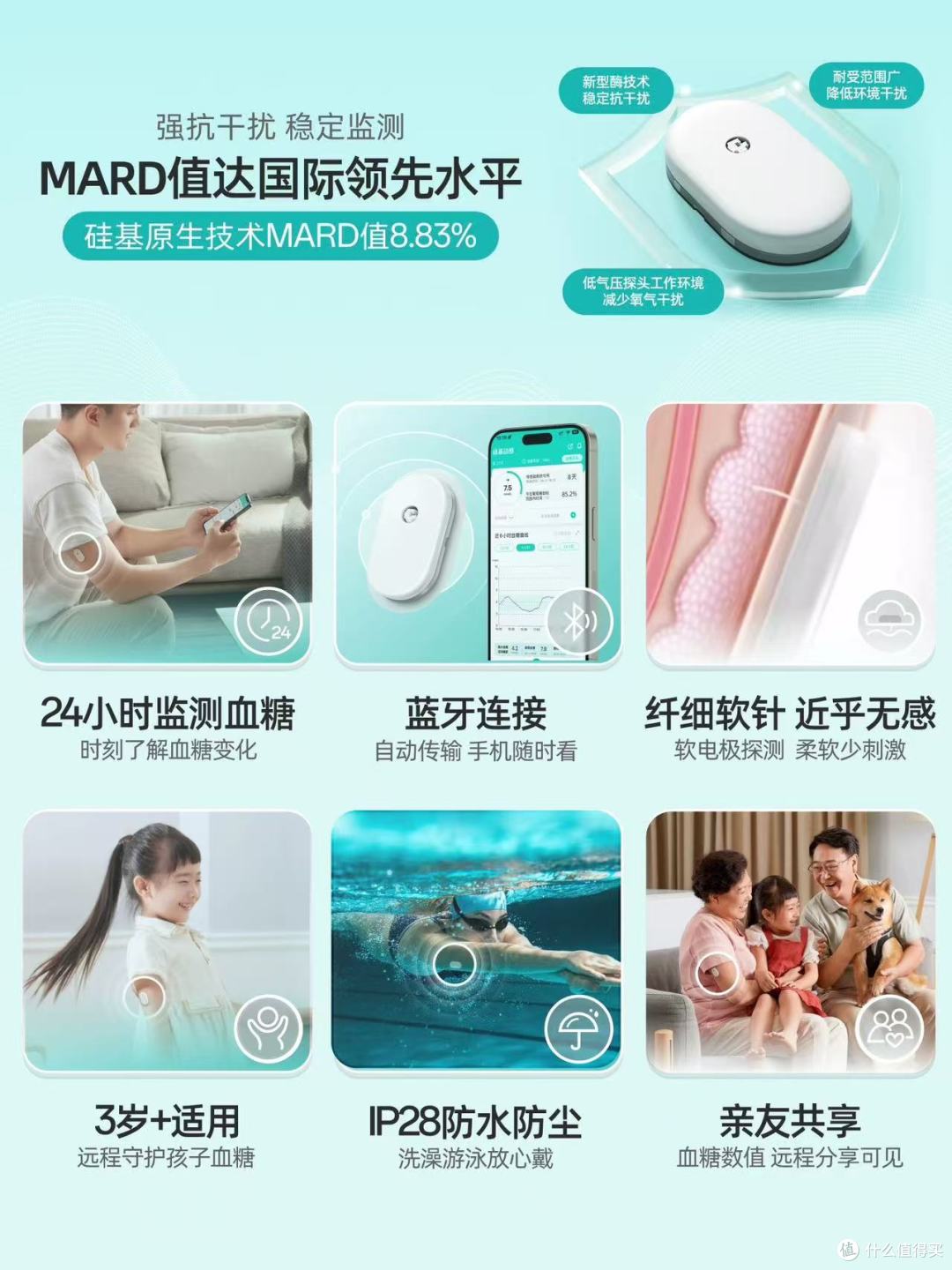 硅基动感血糖仪实测!糖友家用24小时监测太香了✨