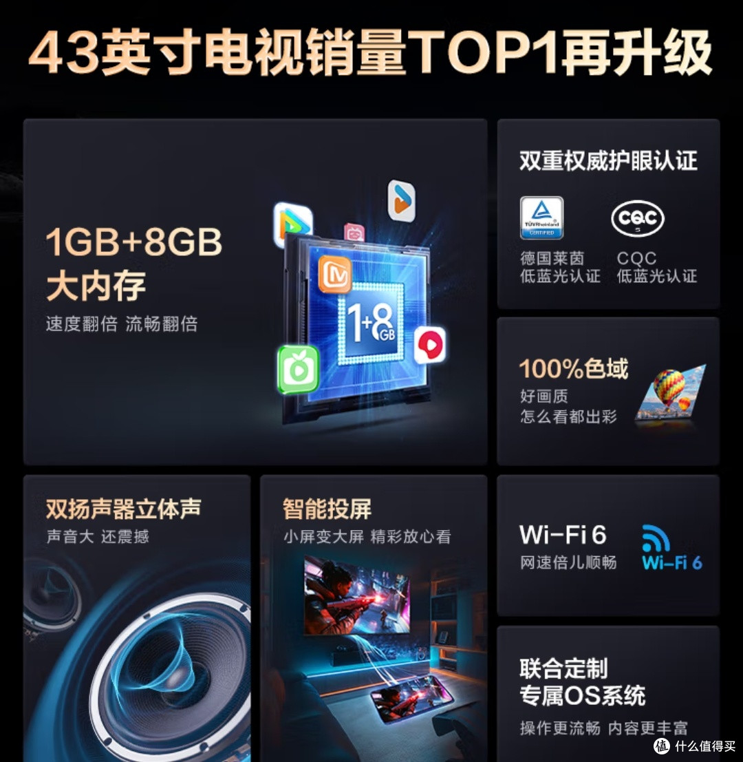 海尔统帅电视:高清全面屏与智能系统