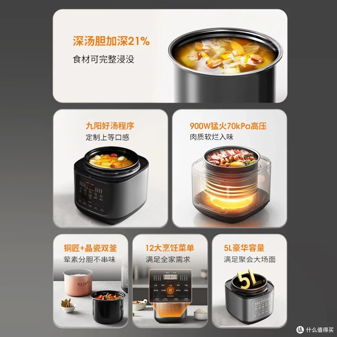 九阳电压力锅:大容量智能烹饪