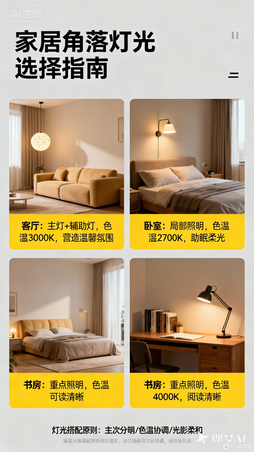阅读角灯光设计要点