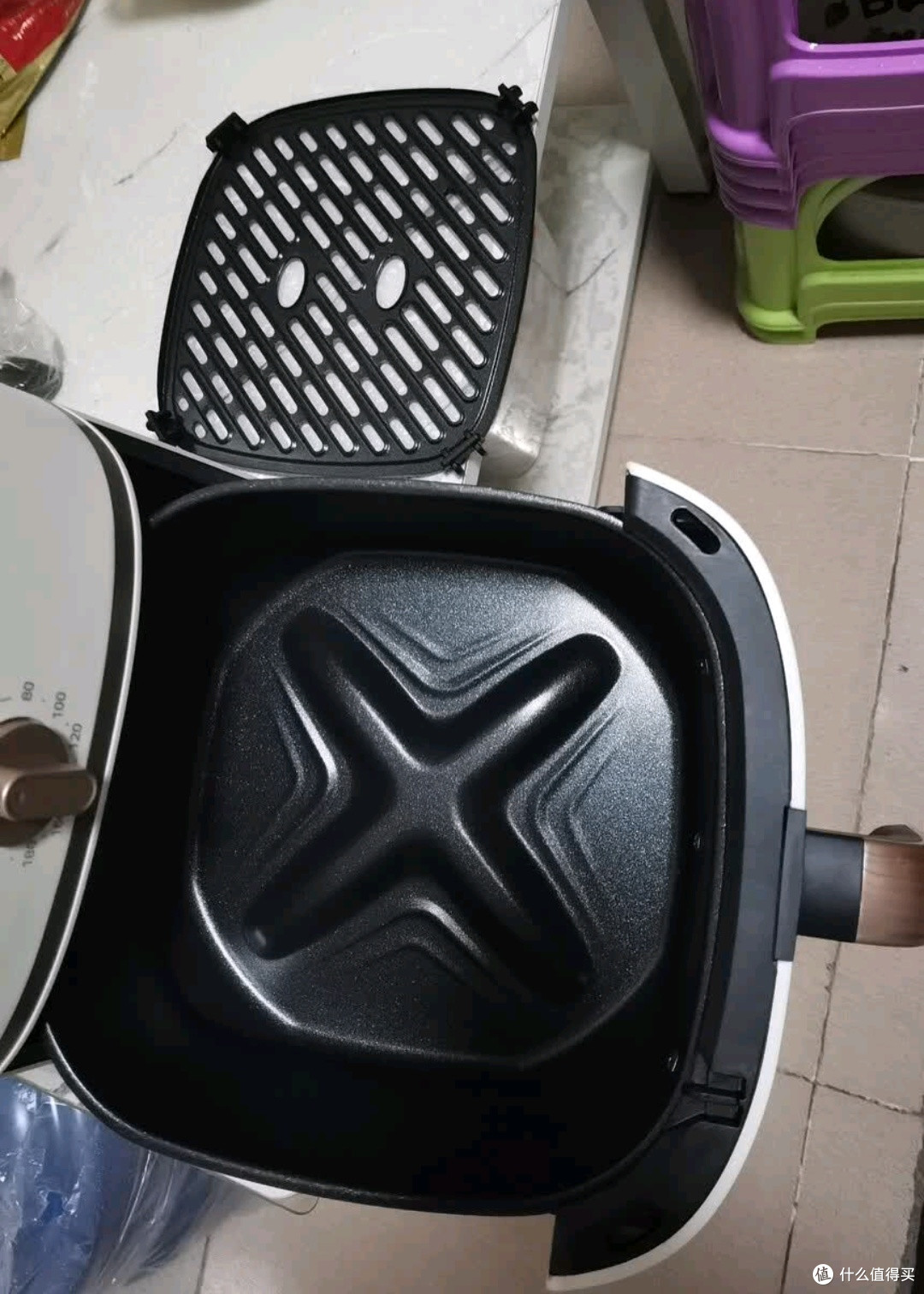 厨房小白狂喜!美的5.3L空气炸锅蒸烤一体,免翻面太省心