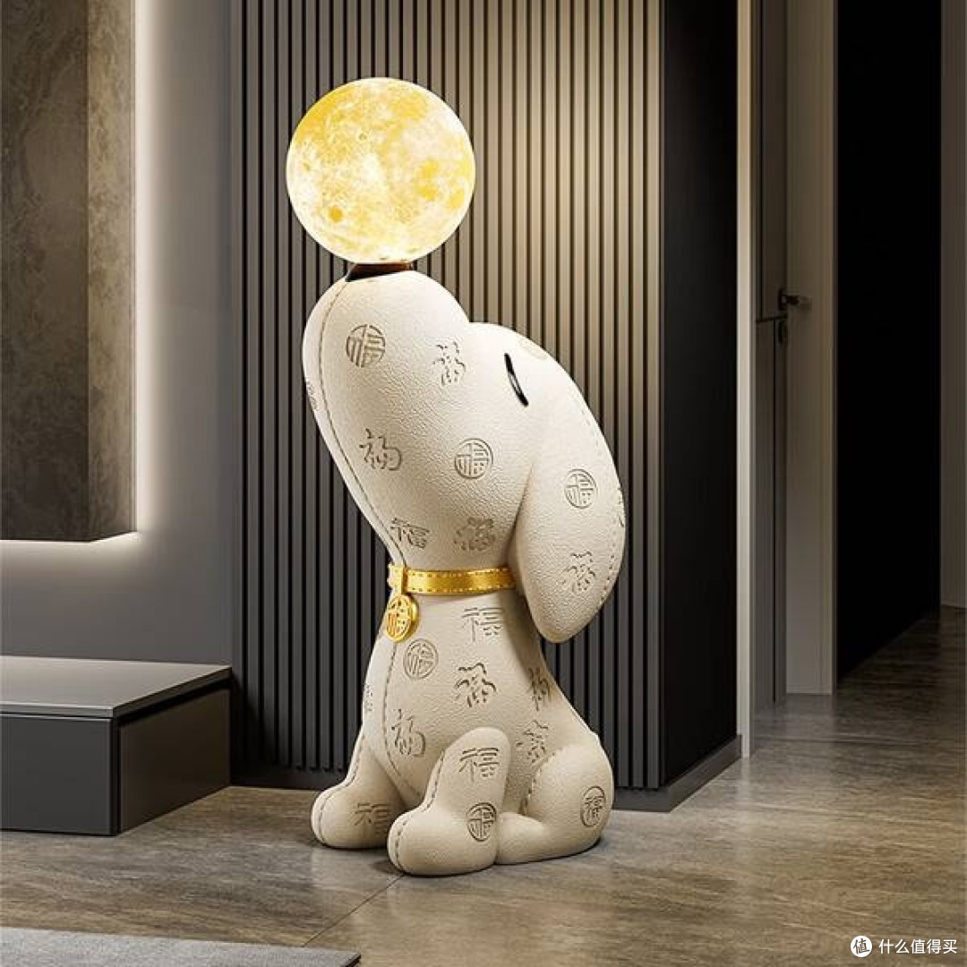 百福比格犬月球灯:点亮客厅电视柜旁的温馨角落