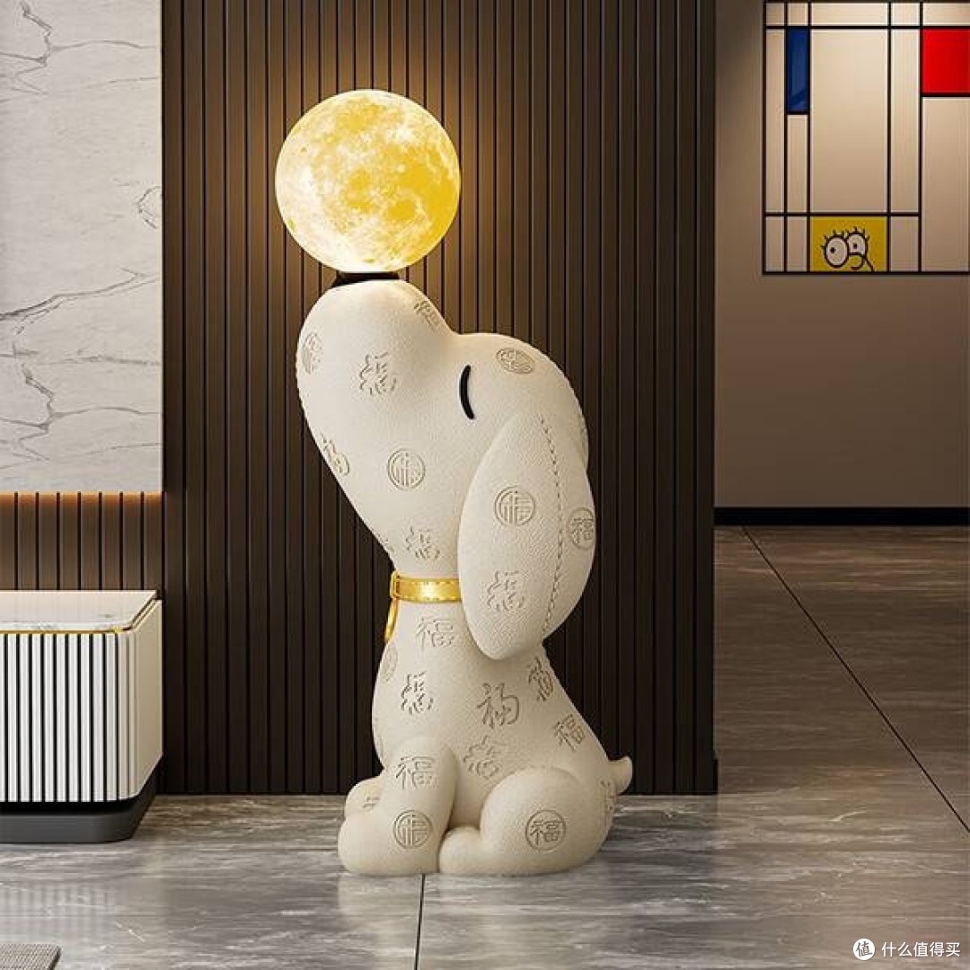 百福比格犬月球灯:点亮客厅电视柜旁的温馨角落