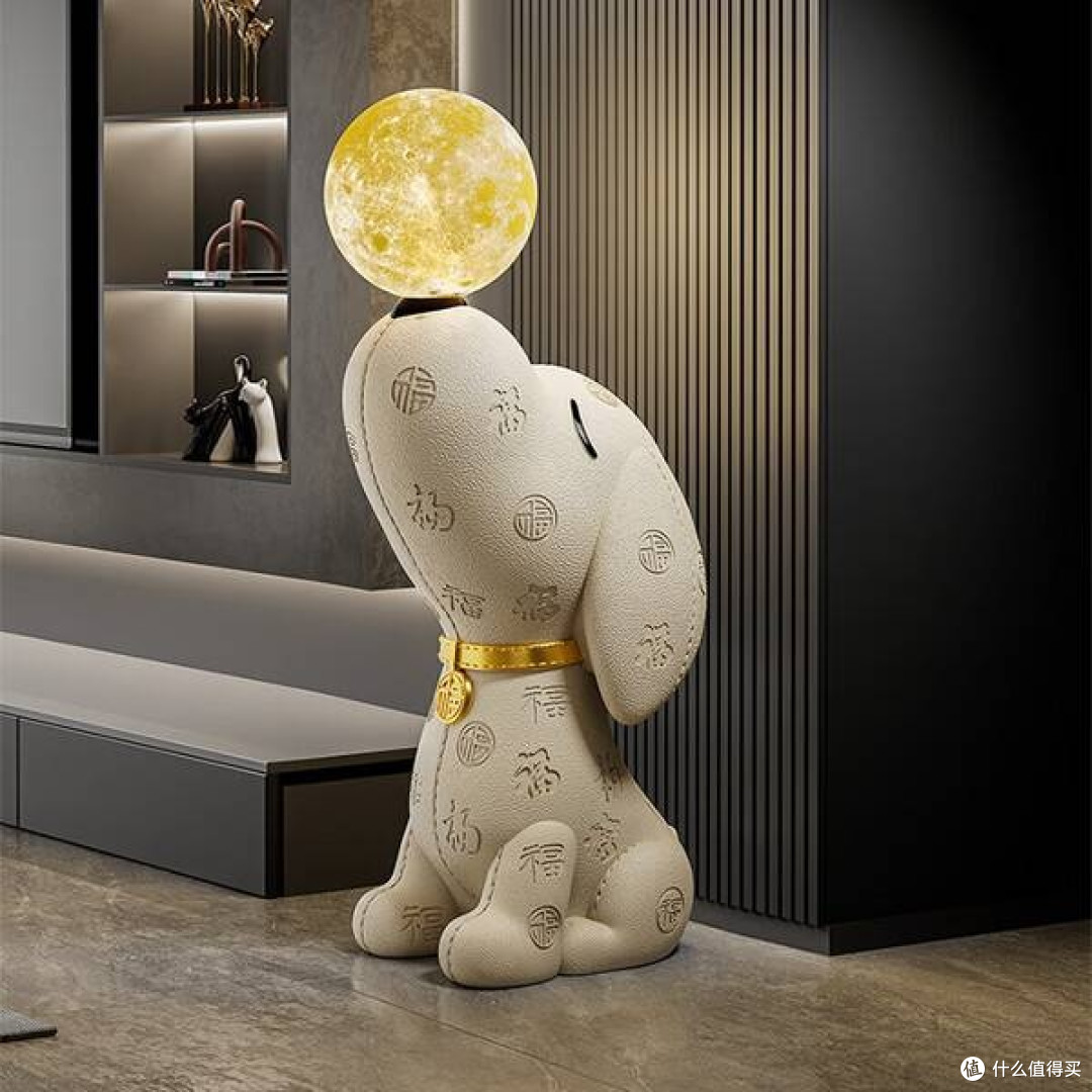 百福比格犬月球灯:点亮客厅电视柜旁的温馨角落