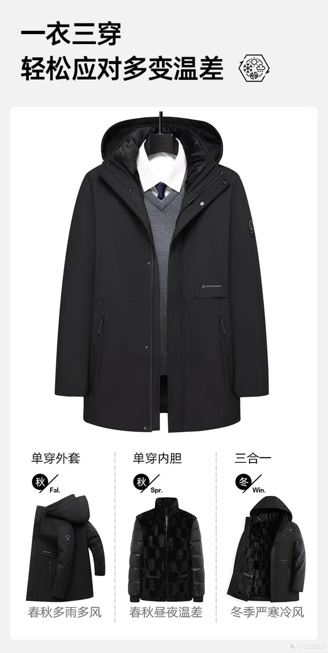 给老爸买了这件雅鹿三合一棉服,他逢人就夸!零下10℃实测真香