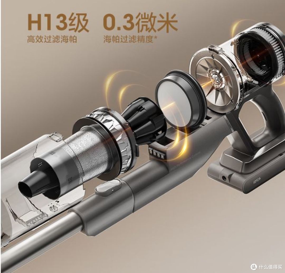 美的家用F30无线手持吸尘器,绿光显尘,除螨除尘,轻量大吸力