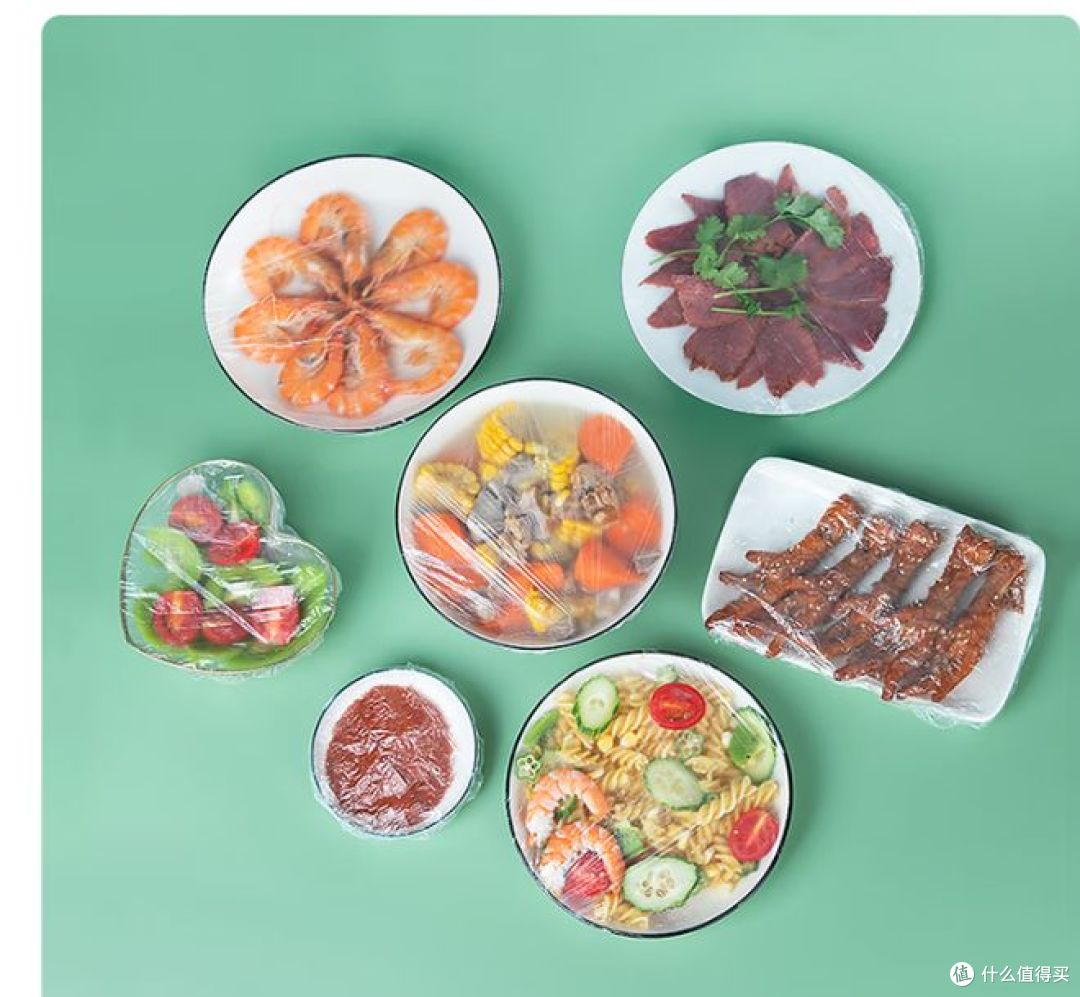 屋田食品级保鲜膜套罩,300只大小通用,助力厨房清洁!