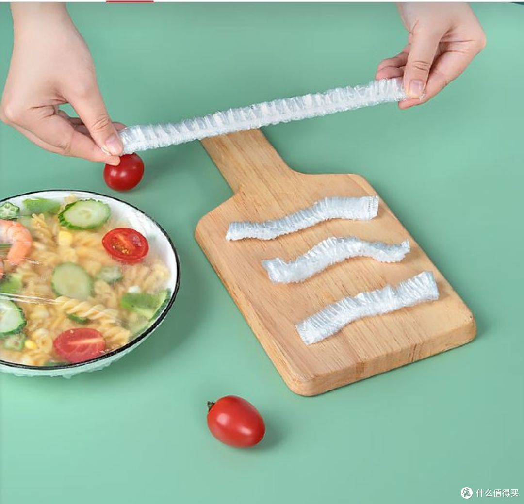 屋田食品级保鲜膜套罩,300只大小通用,助力厨房清洁!