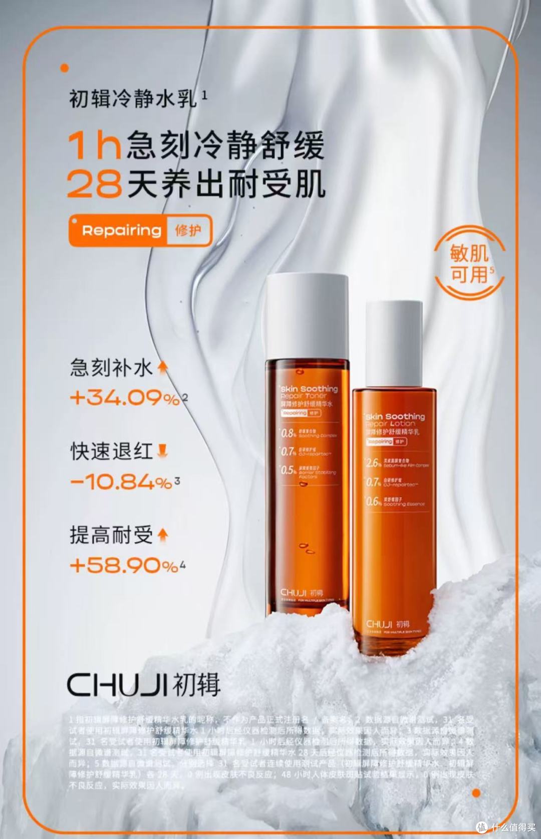 初辑冷静水乳套装:给敏感肌一场温柔的「退红维稳」救赎
