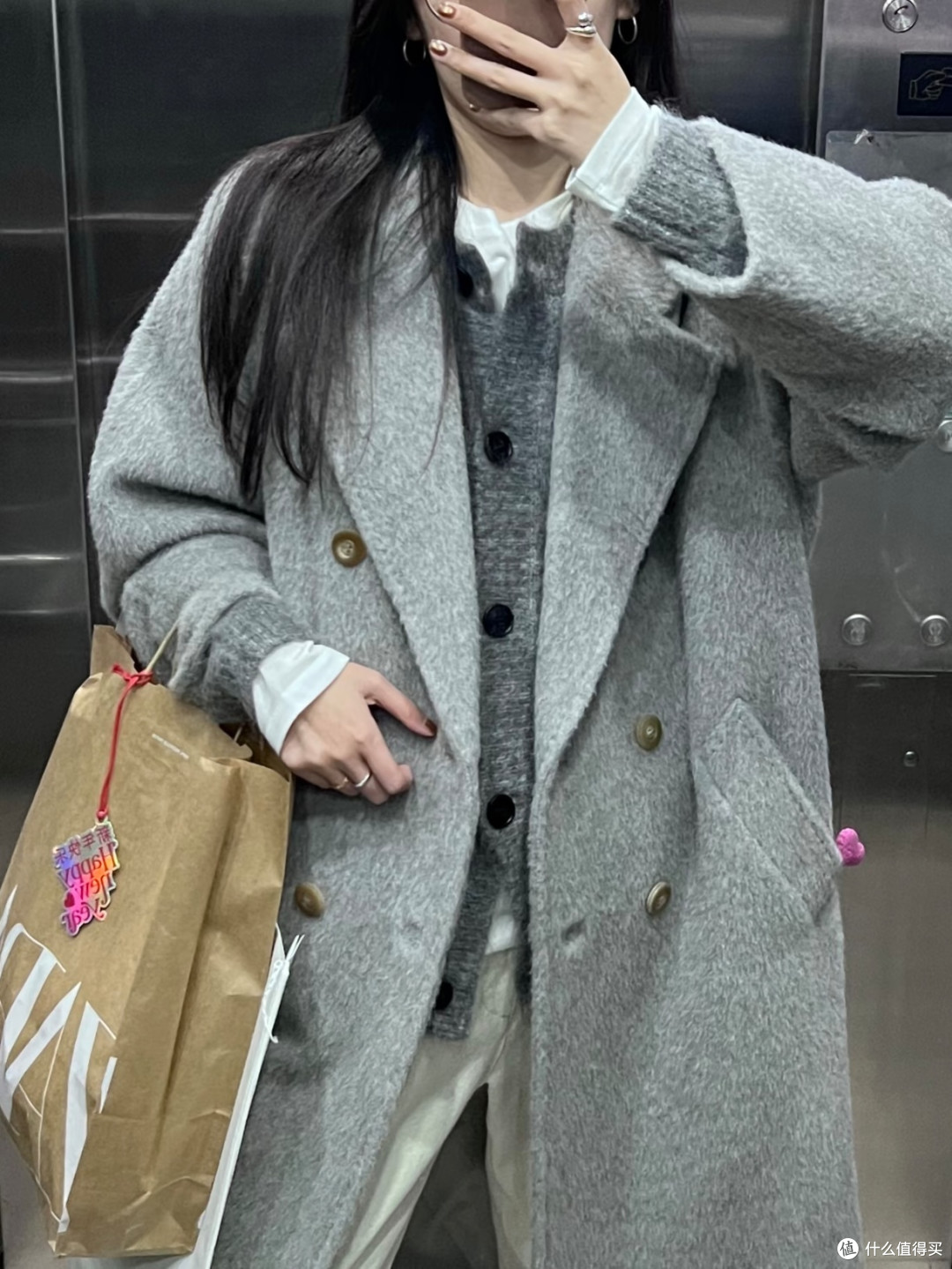 双十一闭眼入!Unica Inca珍珠扣大衣解锁格雷系高级感