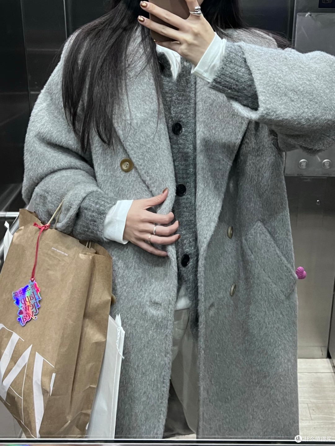 双十一闭眼入!Unica Inca珍珠扣大衣解锁格雷系高级感