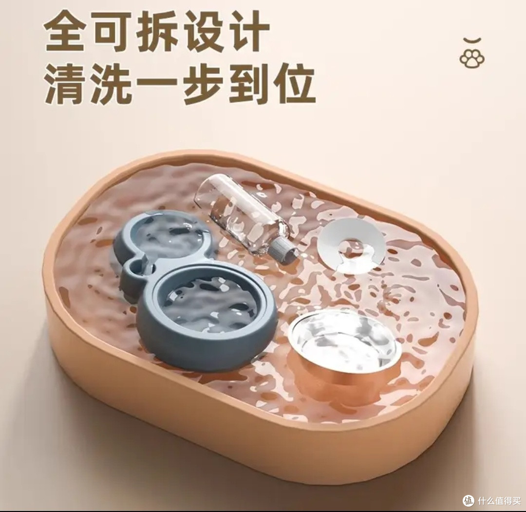 甜浪海猫碗双碗自动喂食器:搞定淘气狗狗的省心宠物食盆
