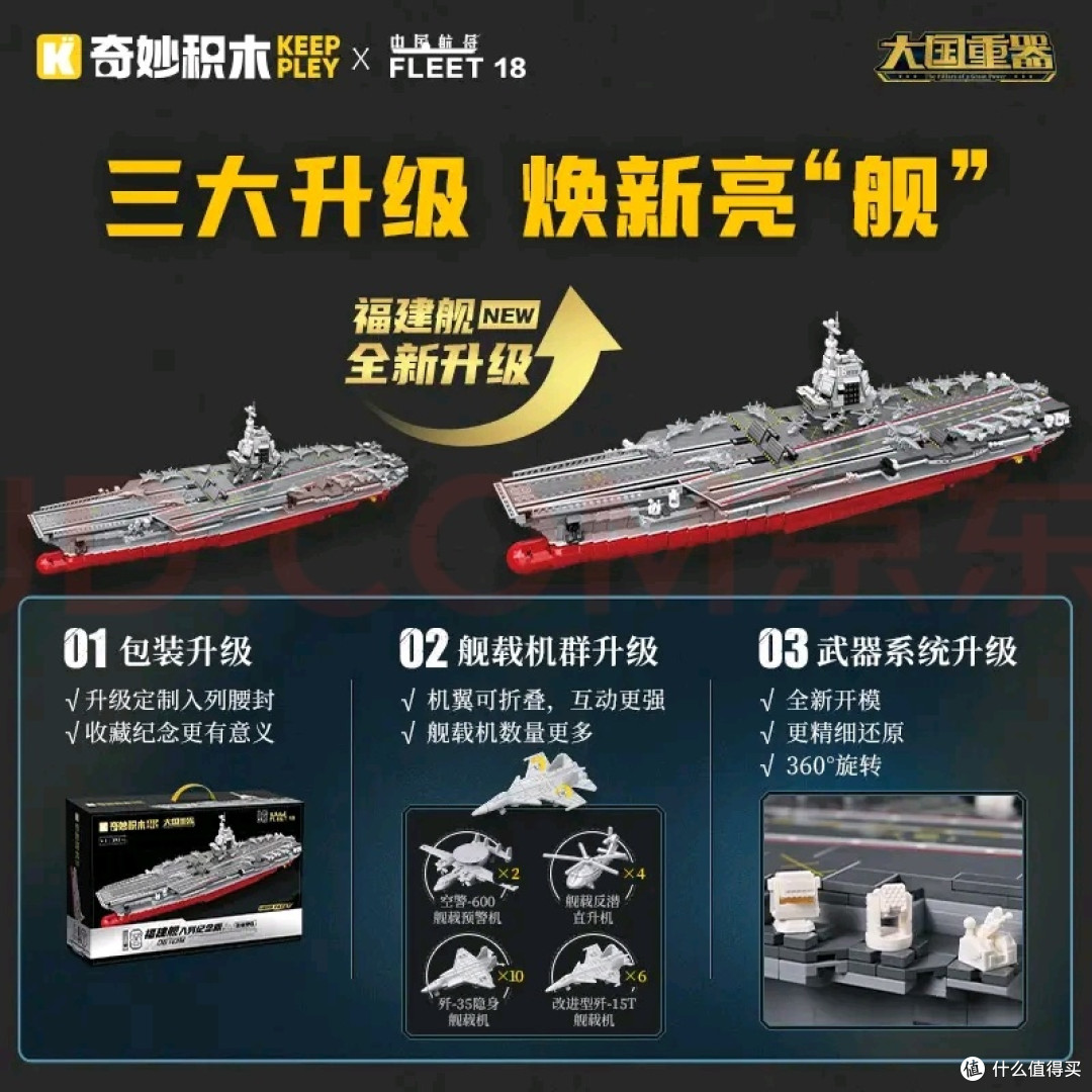 高还原度福建舰积木,培养孩子耐心与逻辑