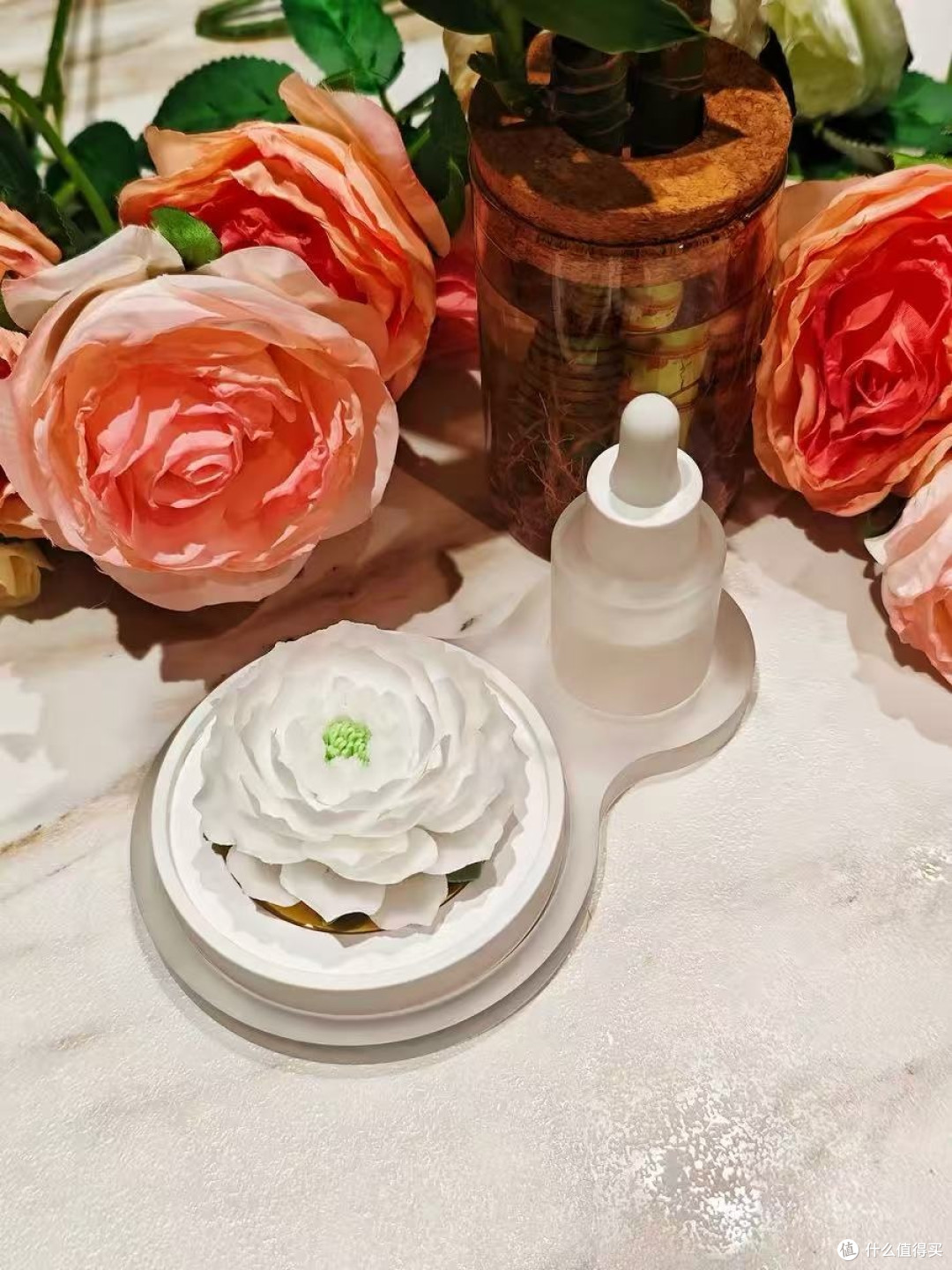 冰雪茉莉非遗瓷香薰摆件美到窒息