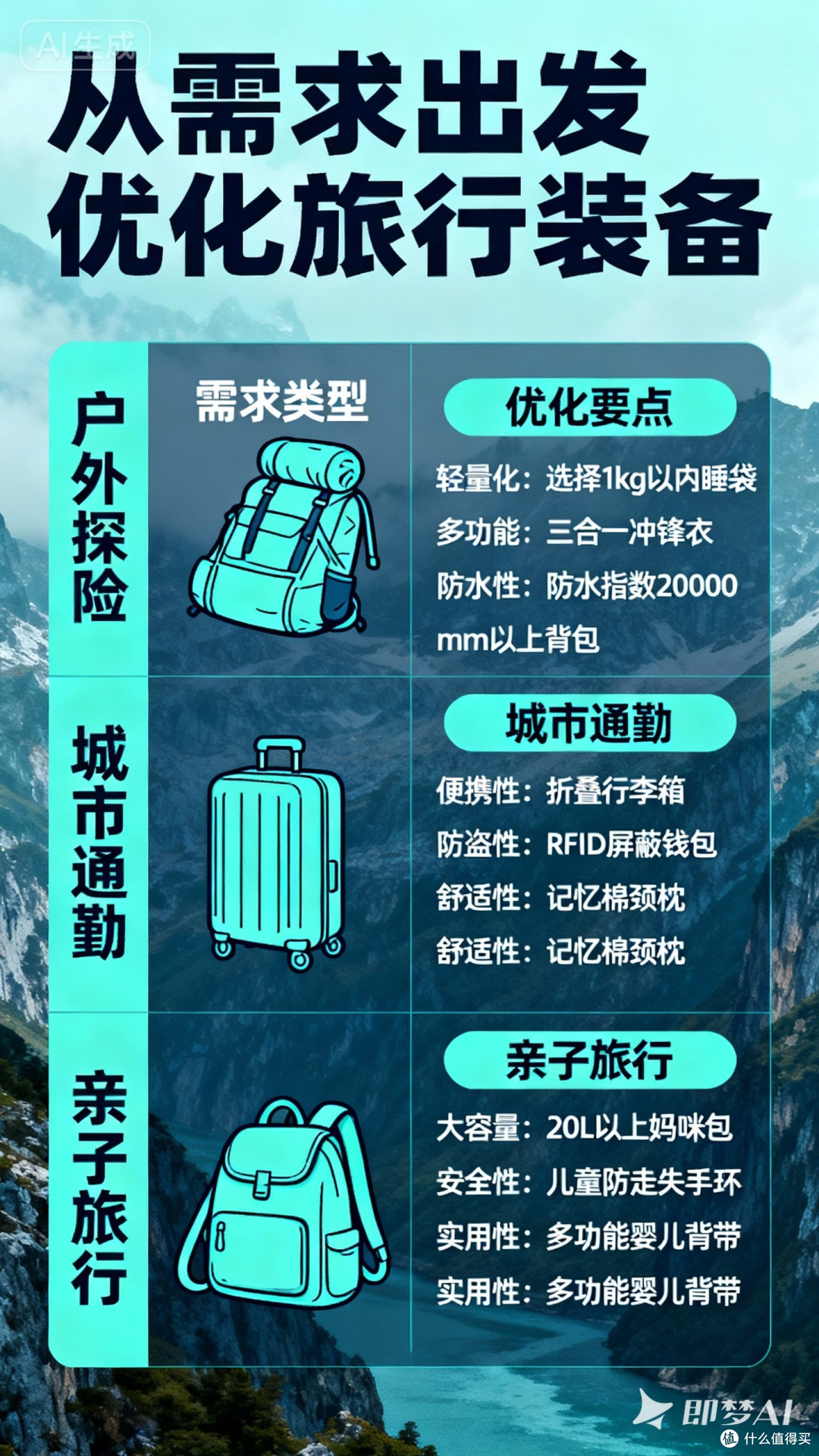 从需求出发优化旅行装备