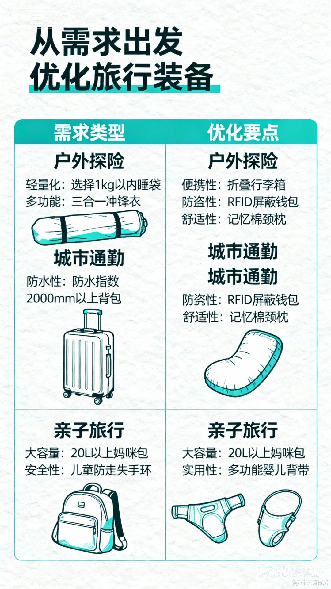 从需求出发优化旅行装备