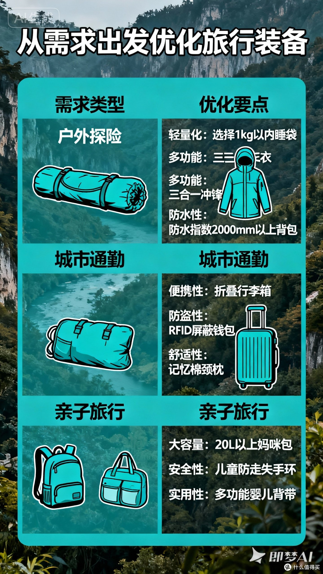 从需求出发优化旅行装备